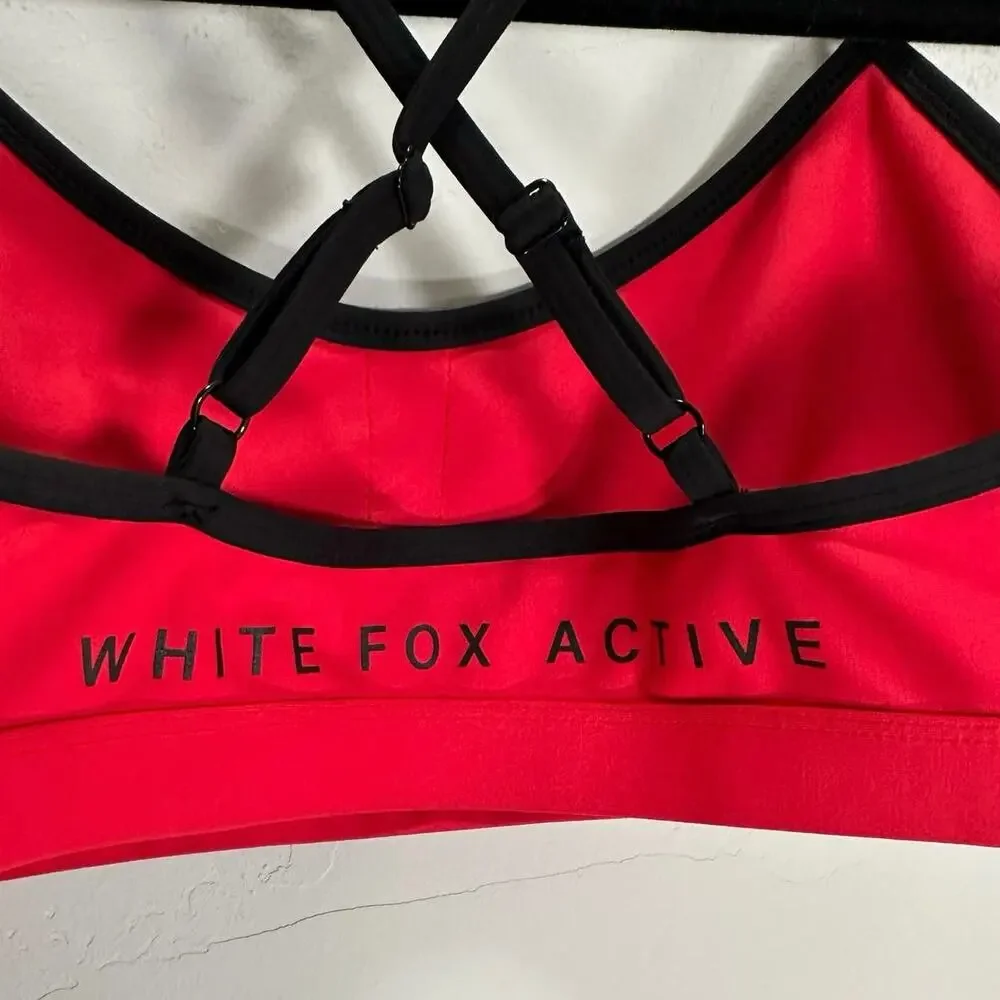 White Fox Active Women’s Red/Black Sports Bra size Medium
